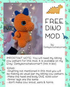 free dino mod crochet pattern