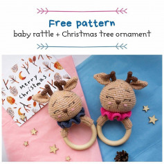 free pattern baby rattle christmas tree ornament.