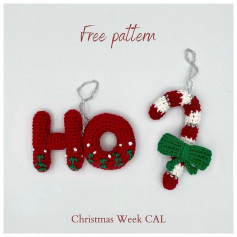 free pattern christmas week cal, letter H, letter O, batonnet,