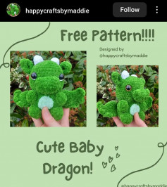 free pattern cute baby dragon