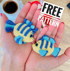 free pattern fish yellow, blue fin