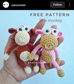 free pattern little monkey