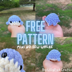free pattern mini no sew whlae whale