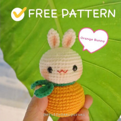 free pattern orange bunny