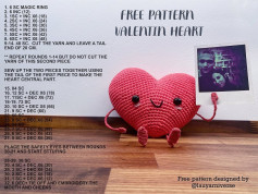 free pattern valentin heart, pink