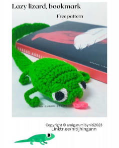 lazy lizard bookmark free pattern