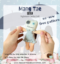 mang tae nightmare catcher doll no-sew free pattern