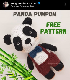 panda pompom free pattern