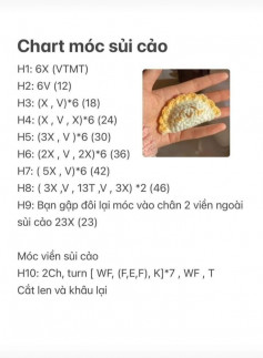 Tổng hợp 4 chart móc dễ thương. Chart móc sùi cảo, Bé linh dương, chim cánh cụt, móc khóa