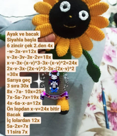 ayçiçeği tığ işi modeli