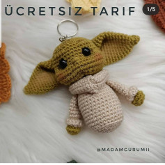 bebek yoda anahtarlık tığ işi modeli