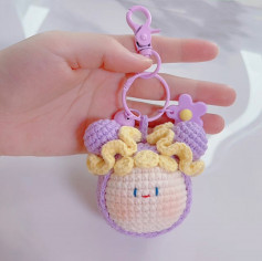 Bun keychain with bun on both sides