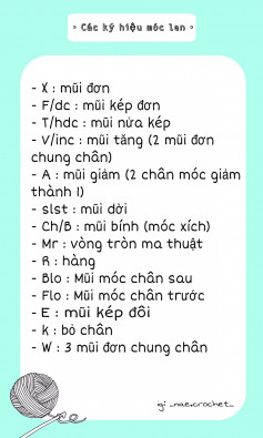 Các ký hiệu móc len