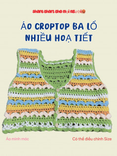 chart móc áo croptop ba lổ nhiều họa tiết.