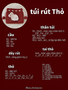 chart móc len túi rút thỏ