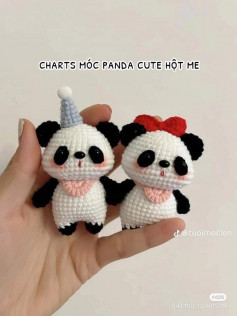chart móc panda cute hột me