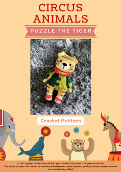 circus animals puzzle the tiger crochet pattern