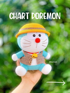 crochet pattern, doraemon cat