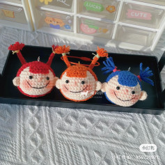 Crochet pattern for baby girls head keychain