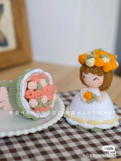 Doll flower bouquet crochet pattern