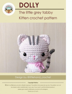 dolly the little grey tabby kitten crochet pattern