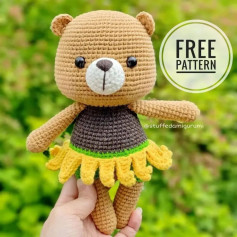 free crochet pattern brown bear with white snout