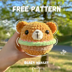 free pattern beary hungry, hambearger