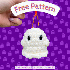 free pattern ghost keychain