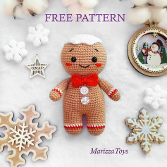 free pattern gingerbread with red bow