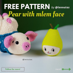 free pattern pear with mlem face