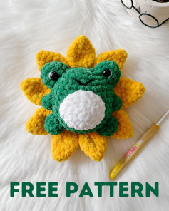 free pattern sunflower frog