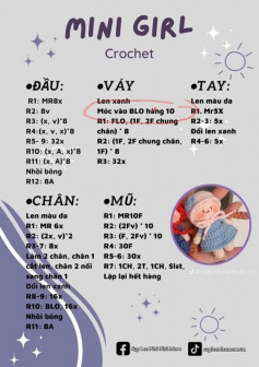 Hướng dẫn móc len chart mini girl