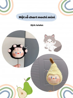 Hướng dẫn móc len mochi mini, bé mochi quả lê mini, bé mochi bàn chân boss mini