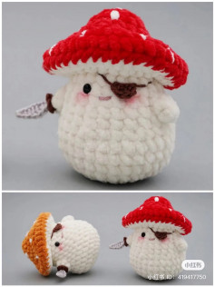 Jackie the Pirate Mushroom crochet pattern
