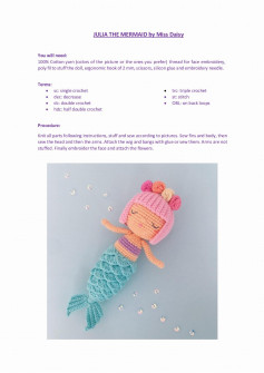 julia the mermaid crochet pattern
