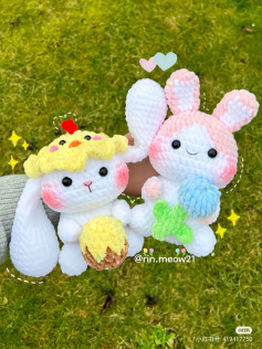 Mẫu móc 2in1 - Hopper và Chippi the Easter Bunny, mẫu móc phục sinh, chú thỏ hoa tulip, đồ chơi mềm, dễ thương