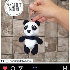 panda anahtarlık tığ işi tarifi