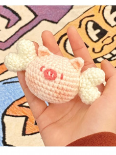 Pink pig and bone crochet pattern