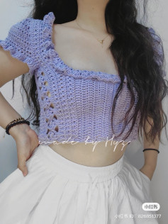 Purple sleeveless sweater crochet pattern