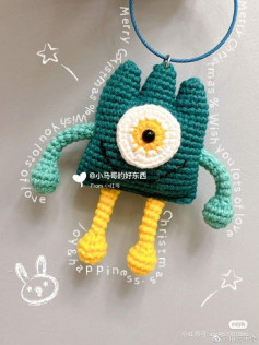 sons painting series bread monster keychain crochet pattern