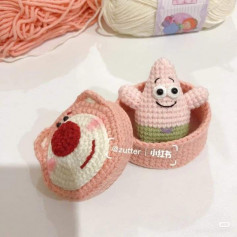 Strawberry bear storage box crochet pattern