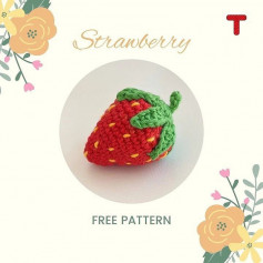 strawberry free pattern, red and green