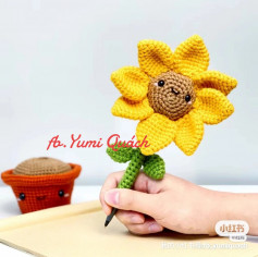 Sunflower pen crochet pattern
