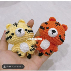 Tiger keychain wool crochet pattern