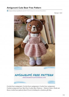 Amigurumi Cute Bear Free Pattern
