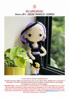 ANVI’S GRANNY HANDICRAFTS Pat n #77: zodiac princess scorpio