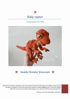 Baby raptor Crochet pattern