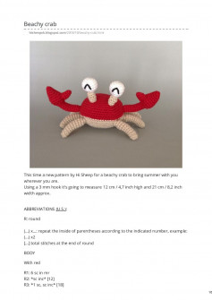 Beachy crab crochet pattern