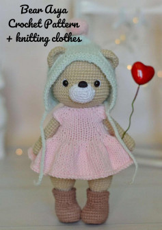 Bear Asya Crochet Pattern + knitting clothes