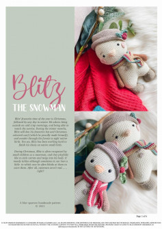 BLITZ THE SNOWMAN - A BLUE SPARROW HANDMADE CROCHET PATTERN Blitz the snowman Blitz’